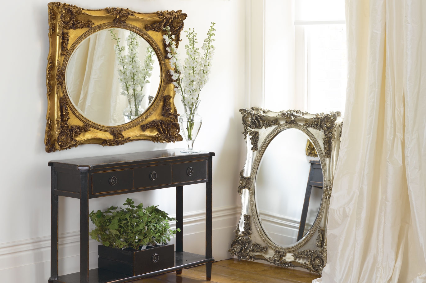 Laura Ashley Beth Silver Rectangular Mirror