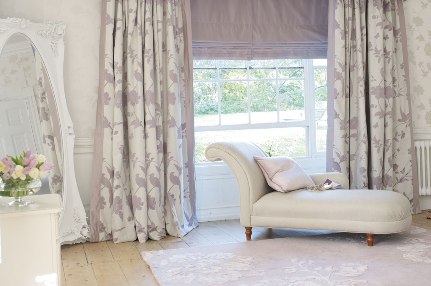 Laura Ashley Beth Tall White Mirror