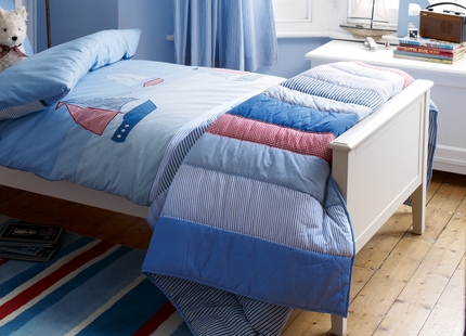 STRIPE BEDSPREAD BLUE