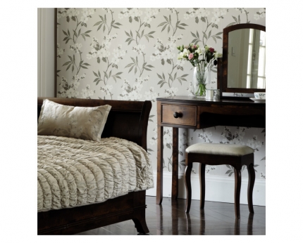 Broughton - Dark Dressing Table Mirror & Stool Set