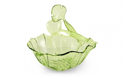 Acrylic Tropical Leaf Salad Bowl