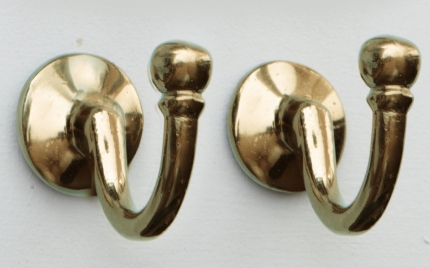 Pair Of Classic Brass Wall Hooks