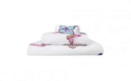 Summer Meadow Butterfly Cotton Towels