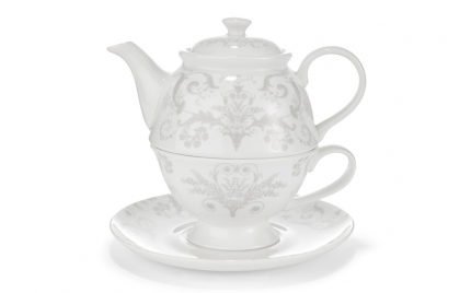 Josette Dove Grey Tea for One Teapot Set