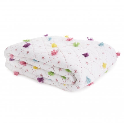 Nyla Multicoloured Pom Pom Quilt
