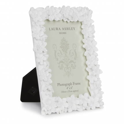White Floral Photo Frame 4x6