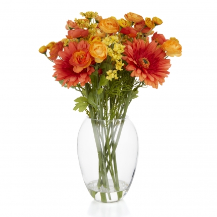Gerbera and Ranunculus Artificial Flowers in Vase
