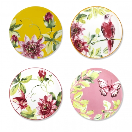 Floral Heritage Set Of 4 Cake Plates