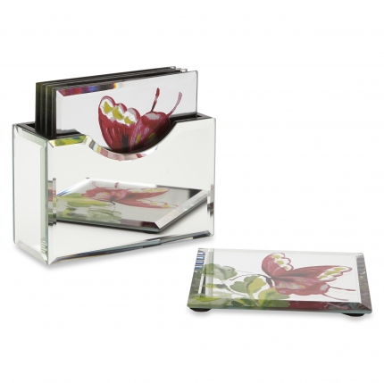 Floral Heritage Set of 6 Printed Mirror Coasters