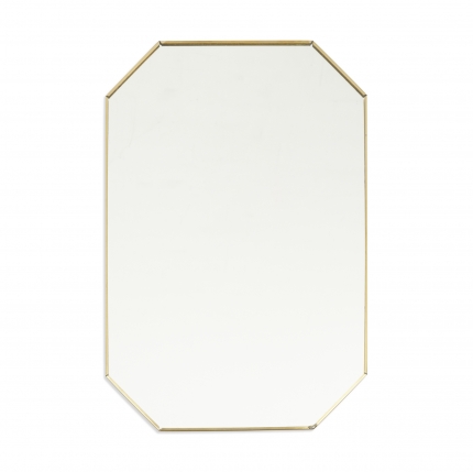 Brass Effect and Glass Bedside Mirror