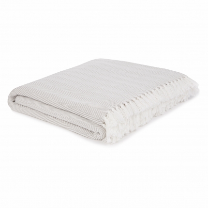 Herringbone Striped Steel Throw