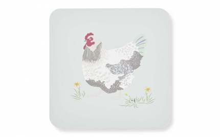Chickens Square Coasters Set of 4
