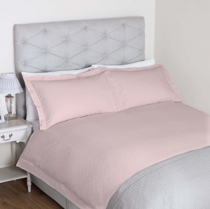 Jemima Embroidered Blush Duvet Cover