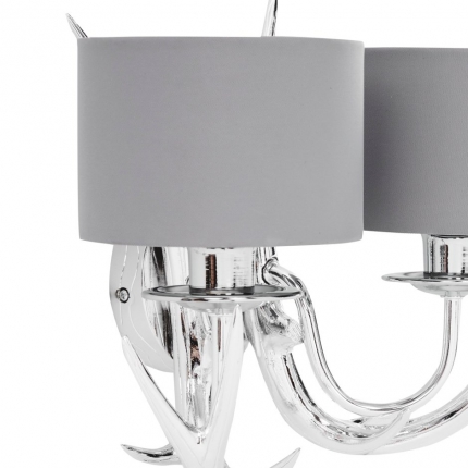 Mulroy Chrome Wall Light with Charcoal Shades