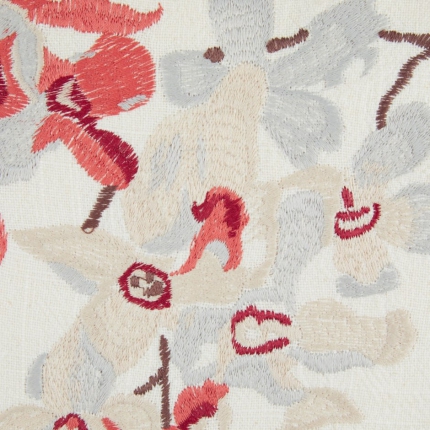 Forsythia Embroidered Copper Cushion