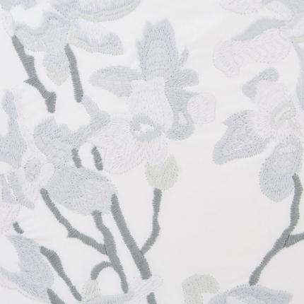 Forsythia Embroidered Natural Cushion