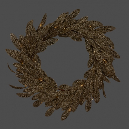 Champagne Lit Glitter Wreath