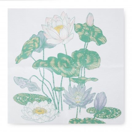 Waterlilies Paper Napkins Pack of 50