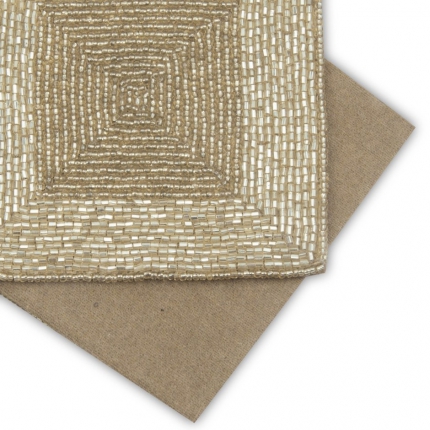 Beaded Gold Set Of 4 Coasters