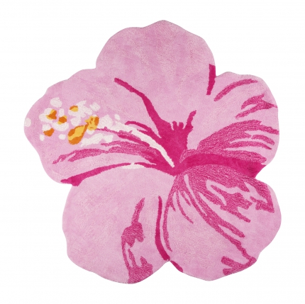 Tropical Flower Pink Shaped Rug