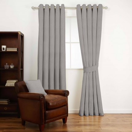 Austen Pale Charcoal Curtain Fabric